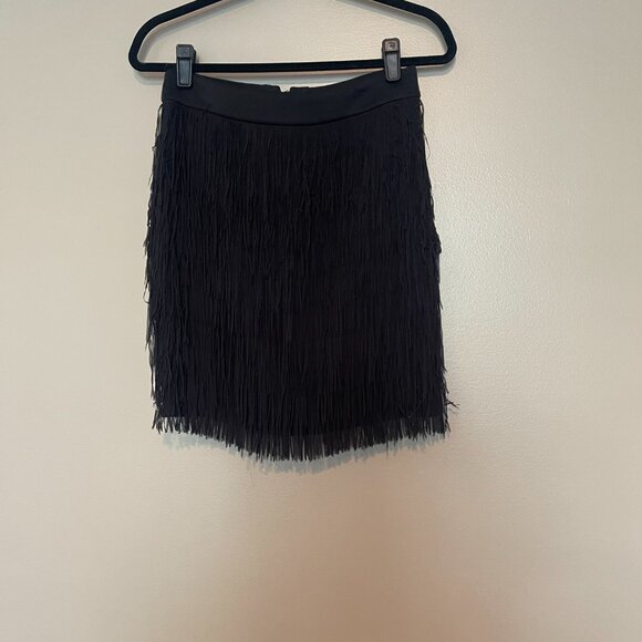 YASSWING Skirt, Fun & Flirty Fringe, Black Mini Skirt, Size 38 (6 1/2 US), NWT - Picture 2 of 10